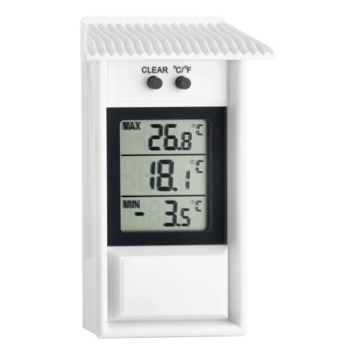 Digitales Thermometer außen/innen 8x13cm weiß
