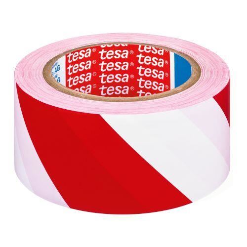 Warnband 50mmx33m rot-weiß selbstklebend TESA