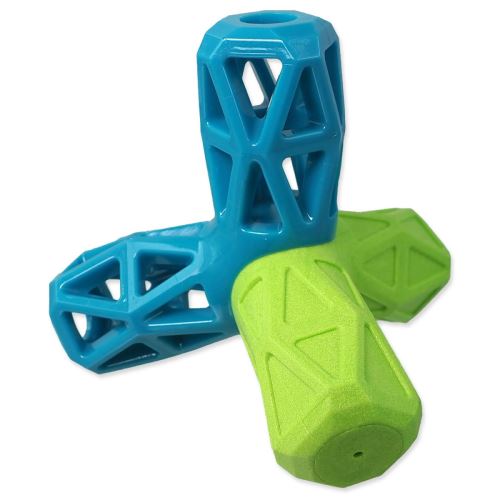 Spielzeug DOG FANTASY geometrisch quietschend blau-grün 12,9 cm