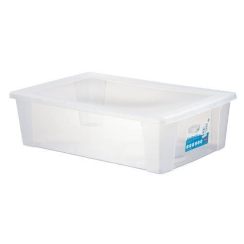 Aufbewahrungsbox aus Kunststoff mit Deckel SCATOLA 30L, 59x39x17cm, transparent